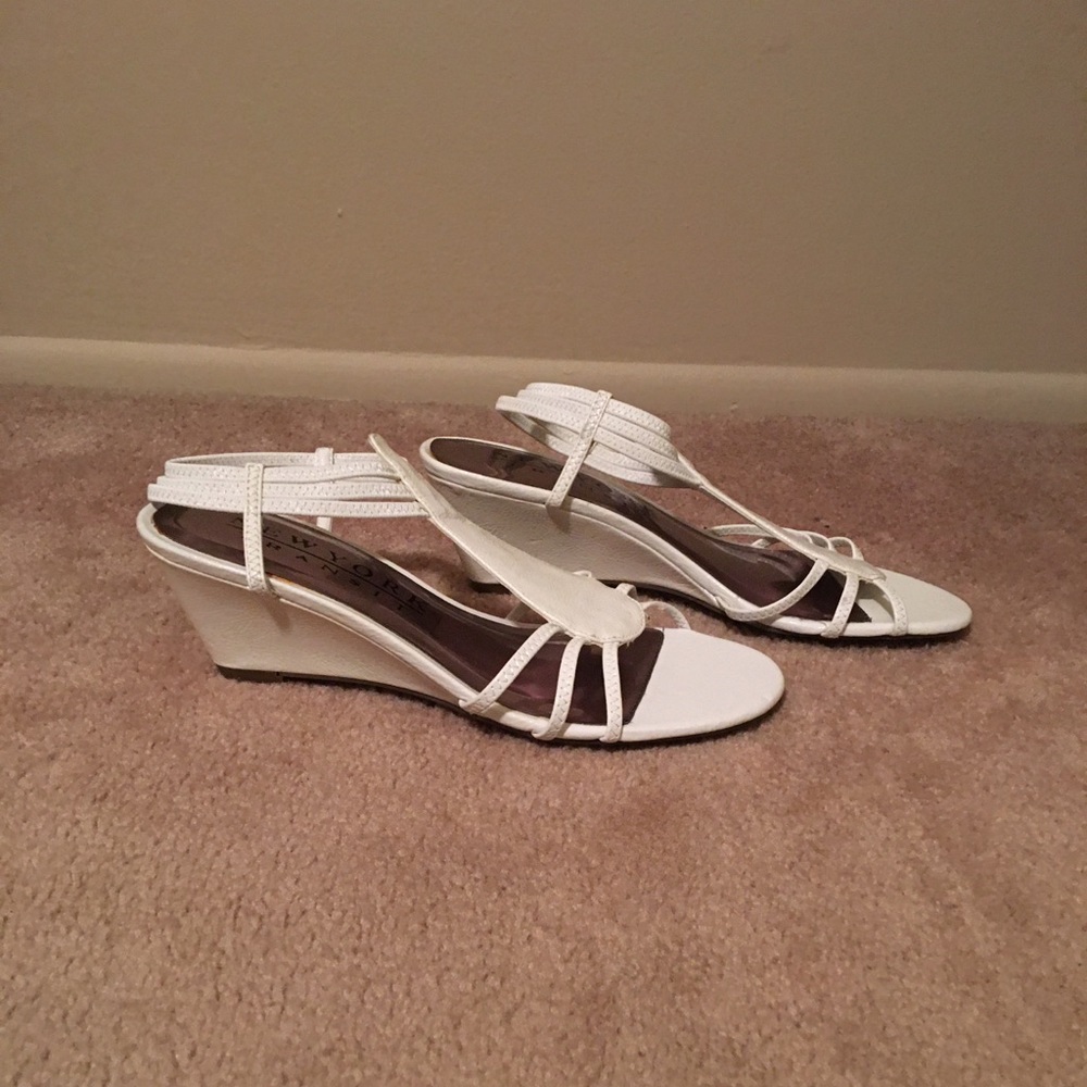 White Wedge Sandals
